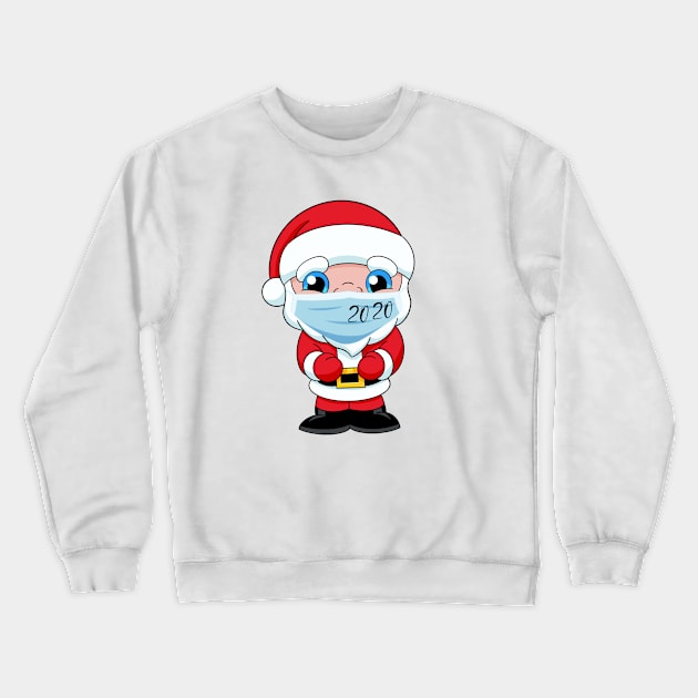 Quarantined Santa Claus 2020, quarantine 2020 face mask for kids, funny quarantined Christmas, new year face mask Crewneck Sweatshirt by PrimeStore